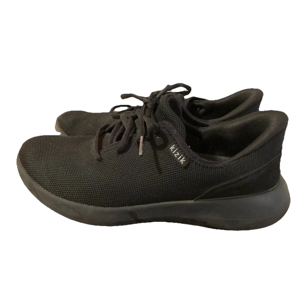 Kizik Madrid Sneakers Women's 8W Mens‎ 6.5W Eco Knit Black Hands Free Shoes
